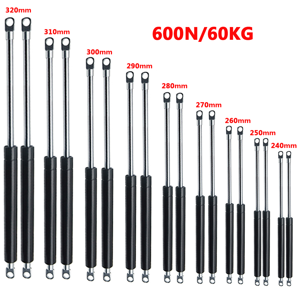 Furniture Hardware In China - 2ชิ้น600N/60กิโลกรัม240-320มิลลิเมตรแบบสากลลิฟท์ struts Bonnet ลำตัวประตูท้ายบูตยกตู้อุปกรณ์เหล็กเครื่องตกแต่งบ้านบานพับ
