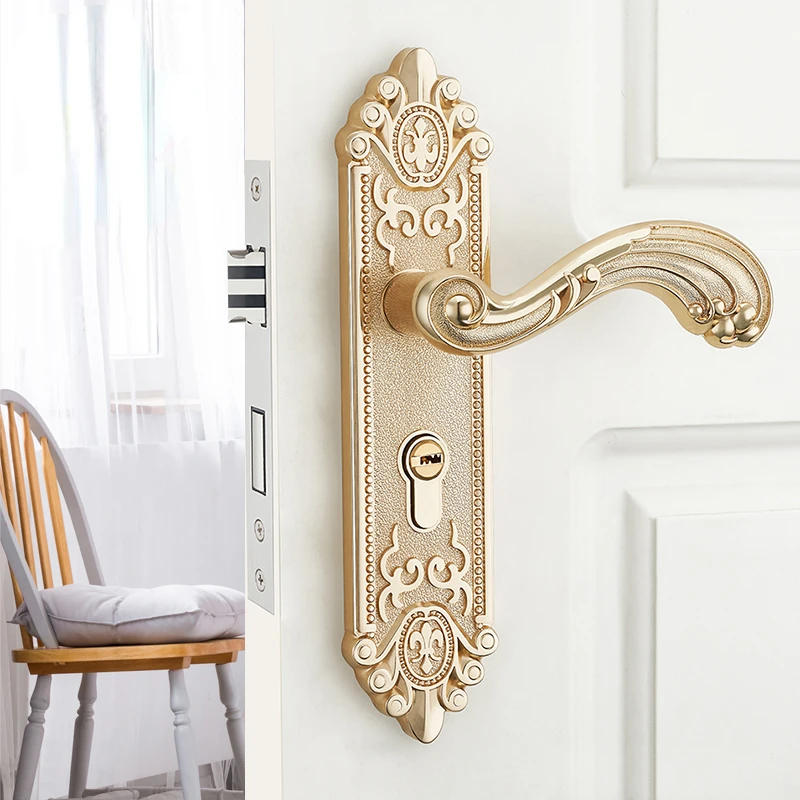 Furniture Hardware Fitting - มือจับประตูภายในแบบเงียบสไตล์ยุโรป พร้อมระบบล็อคกันขโมยสุดหรู อุปกรณ์ฮาร์ดแวร์สำหรับเฟอร์นิเจอร์ทันสมัย