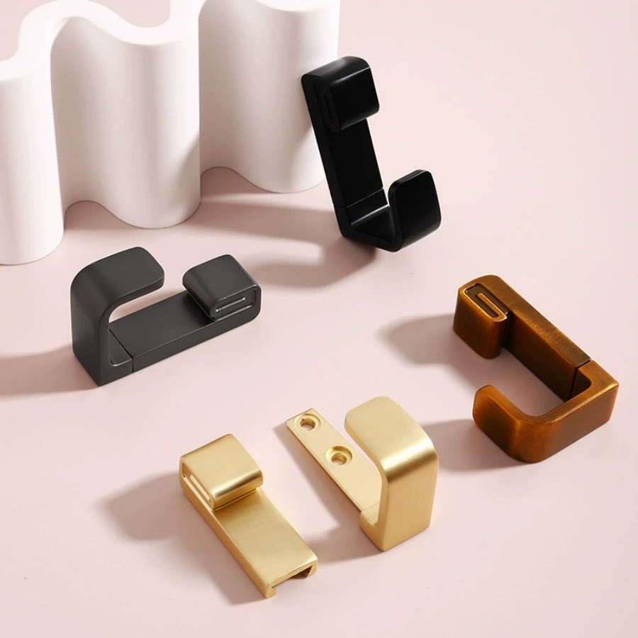 Furniture And Hardware - ไม้แขวนเสื้อโลหะผสมสังกะสีสไตล์มินิมอลทันสมัย สำหรับอุปกรณ์เฟอร์นิเจอร์ ไม้แขวนเสื้อติดหลังประตูตู้เสื้อผ้า ราวแขวนหมวกในตู้เสื้อผ้า