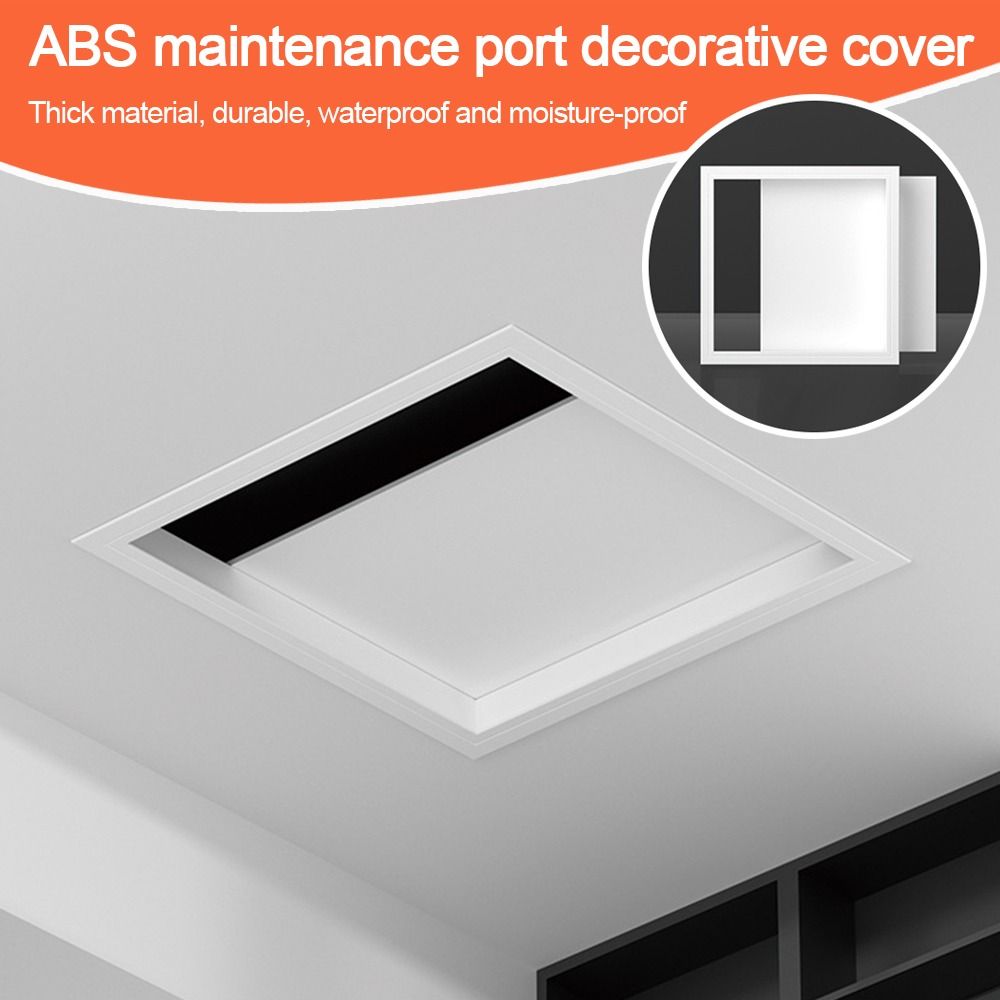 Furniture Hardware Fitting - แผงประตูเข้าถึงแบบถอดได้ สีขาว สำหรับตรวจสอบ ใช้กับผนังและเพดาน ทำจากพลาสติก มีบานพับและฝาปิด