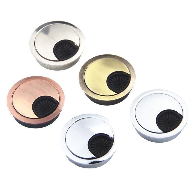 Furniture Hardware In China - 50Mm โต๊ะคอมพิวเตอร์ Grommets โลหะลวดสายเคเบิลผ้าปูโต๊ะกล่องอุปกรณ์เหล็กเครื่องตกแต่งบ้าน