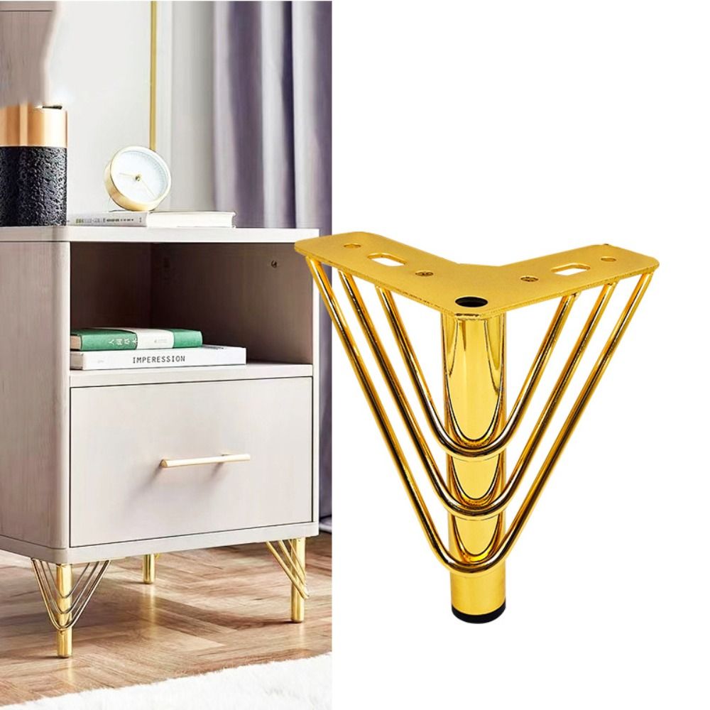 Furniture Hardware Material - ขาเฟอร์นิเจอร์สีทอง ดีไซน์หนา ความสูง 15 ซม. ขาเฟอร์นิเจอร์ฮาร์ดแวร์