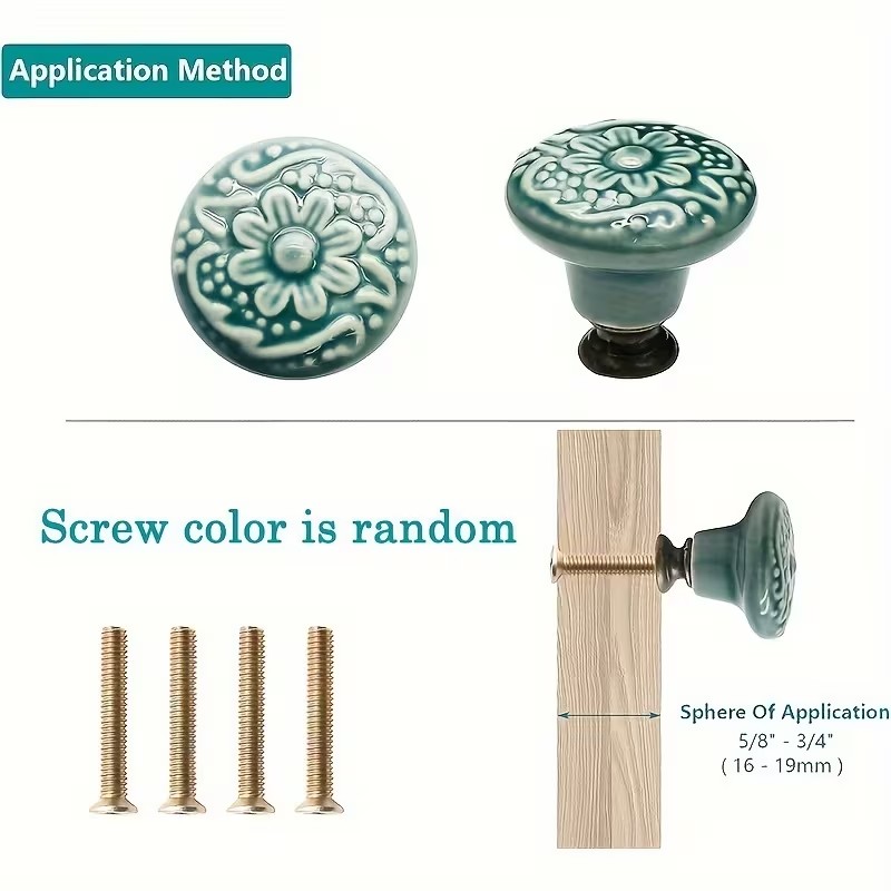 ลูกบิดตู้เซรามิก 12 ชิ้น, ลายด - Furniture Hardware Suppliers บทวิจารณ์และราคา