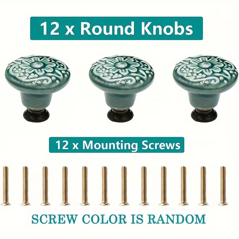 ลูกบิดตู้เซรามิก 12 ชิ้น, ลายด - Furniture Hardware Suppliers บทวิจารณ์และราคา
